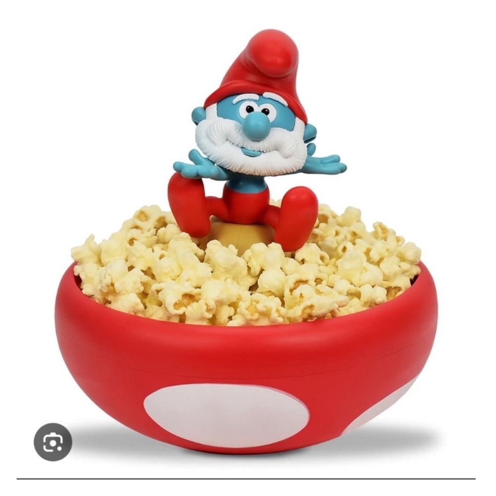 Papa Smurf Mushroom Popcorn Bowl Collectible Red White (1 of 2)